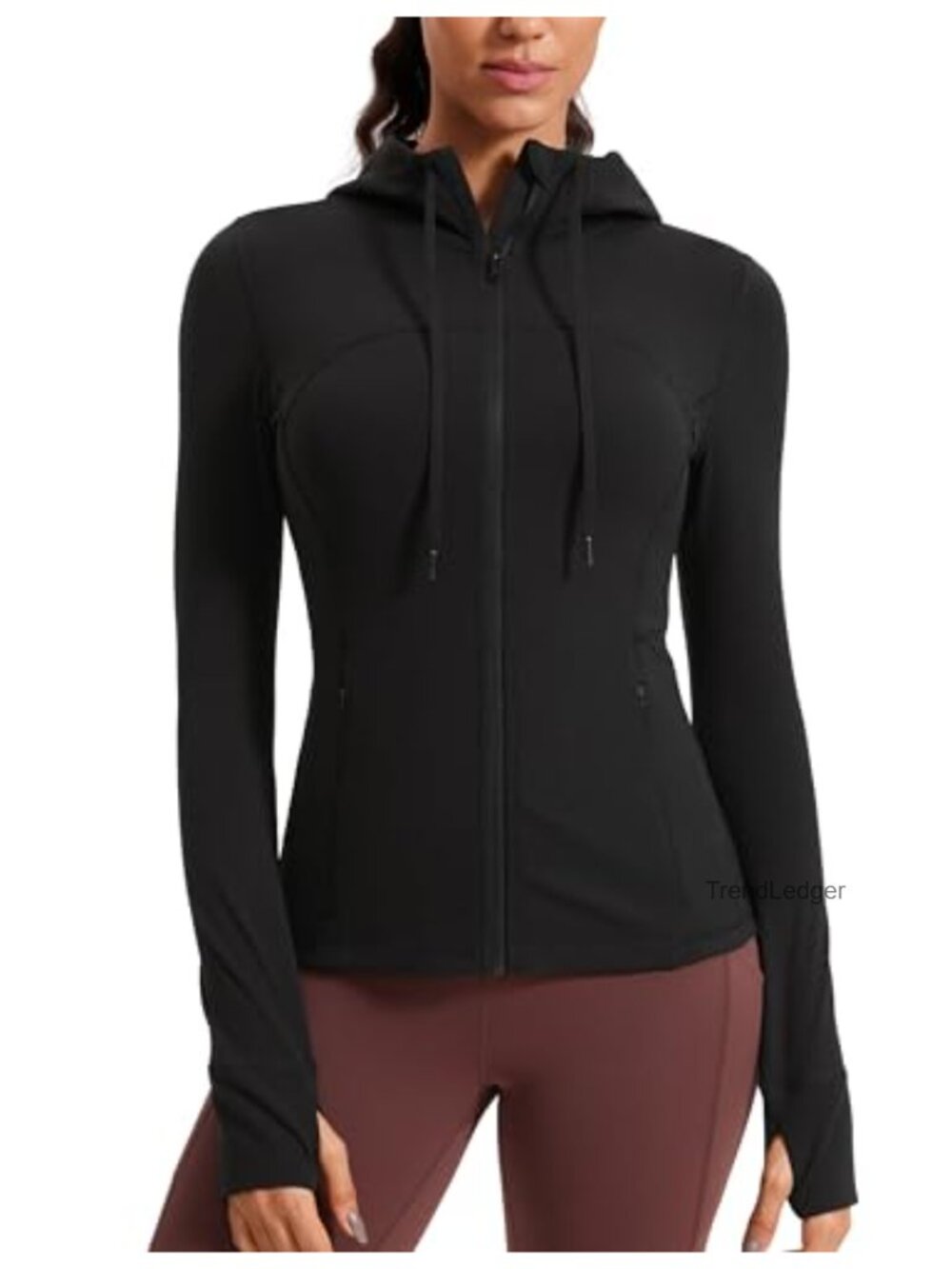 Butterluxe Slim Fit Hooded Zip Up Athletic Jacket